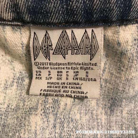 🆕 Def Leppard Denim Jean Jacket Oversized - Picture 6 of 8